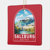 ザルツブルクオーストリアトラベルアートヴィンテージ セラミックオーナメント (左)