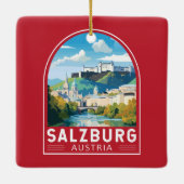 ザルツブルクオーストリアトラベルアートヴィンテージ セラミックオーナメント (裏面)