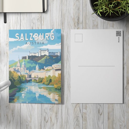 ザルツブルクオーストリアトラベルアートヴィンテージ ポストカード