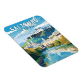 ザルツブルクオーストリアトラベルアートヴィンテージ マグネット (右側)