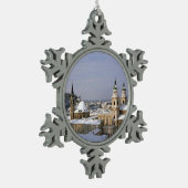 ザルツブルク大聖堂オーストリアホリデーカードポスターポー スノーフレークピューターオーナメント (左)