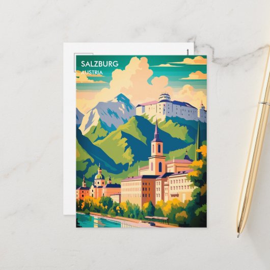 ザルツブルク・オーストリア旅行 シーズンポストカード (正面/裏面インサイチュ)