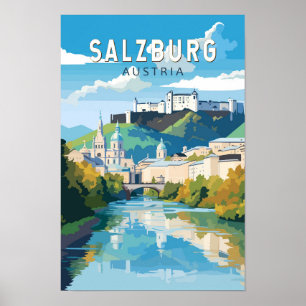 ザルツブルク オーストリア 旅行 アート ヴィンテージ ポスター