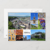 ザルツブルク 世界の旅行者 観光コラージュ ポストカード (正面/裏面)