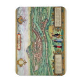 ザルツブルグの地図， 'Civitates Orbis Terrarum'から マグネット (縦)