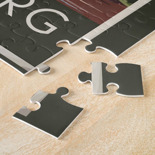 ザルツブルグオーストリアイラストレーショントラベルアートヴィンテージ ジグソーパズル (側面)