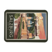 ザルツブルグオーストリアイラストレーショントラベルアートヴィンテージ マグネット (横)