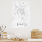 ザルツブルグ、オーストリア（黒と白） ポスター (キッチン)