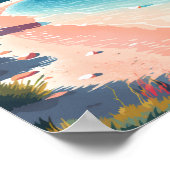 ザルトニラットビーチクロアチアトラベルアートヴィンテージ ポスター (角)