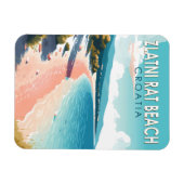 ザルトニラットビーチクロアチアトラベルアートヴィンテージ マグネット (横)