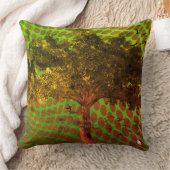 ザルマキシホームグリーンレッド抽象芸術ツリー装飾用クッション クッション (ブランケット)