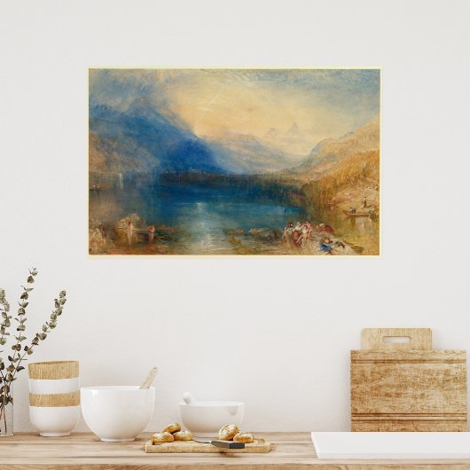 ザレイクオブズジョセフ・マロード・ウィリアム・ターナー ポスター (キッチン)