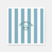 ザレイククラカスタムブクレストブルー航海のストライプ スタンダードカクテルナプキン (正面)