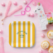 ザレイククラブカスタムクレストイエロー航海のストライプ ペーパープレート (パーティー)