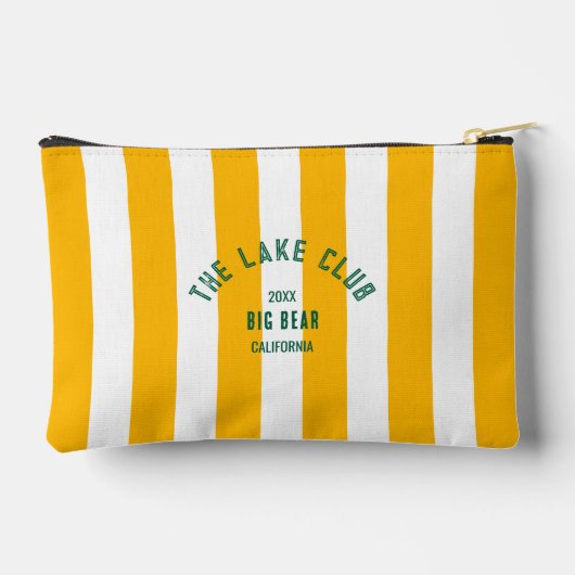 ザレイククラブクレストイエロー航海のストライプ アクセサリーポーチ (裏面)