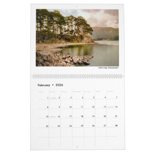 ザレイクディストリクトクンブリアイングランド2025 カレンダー (2月 2026)