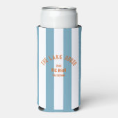 ザレイクハウスオレンジクレストブルー航海のストライプ スリム缶クーラー (Seltzer正面)