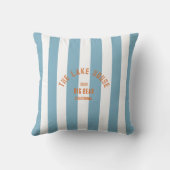 ザレイクハウスカスタムホテルクレストブルー航海のストライプ アウトドアクッション (裏面)