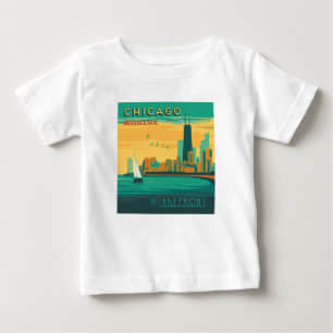 ザレイクフロント イリノイ州シカゴ ベビーTシャツ