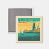 ザレイクフロント |イリノイ州シカゴ マグネット (正面/裏面)