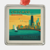 ザレイクフロント |イリノイ州シカゴ メタルオーナメント (正面)