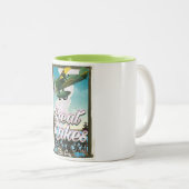 ザレイク素晴らしス飛行機旅行ポスター ツートーンマグカップ (正面右)