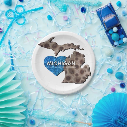 ザレイク素晴らしス |塩なし、サメなし、心配なし ペーパープレート (パーティー)