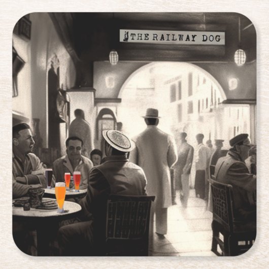 ザレイルドッグカサブランカコースター スクエアペーパーコースター (正面)