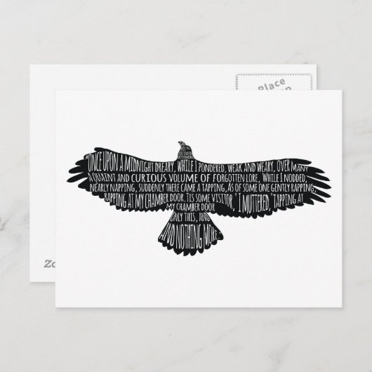 ザレイヴンバイエドガー・アラン・ポータイポグラフィポストカード ポストカード (正面/裏面)