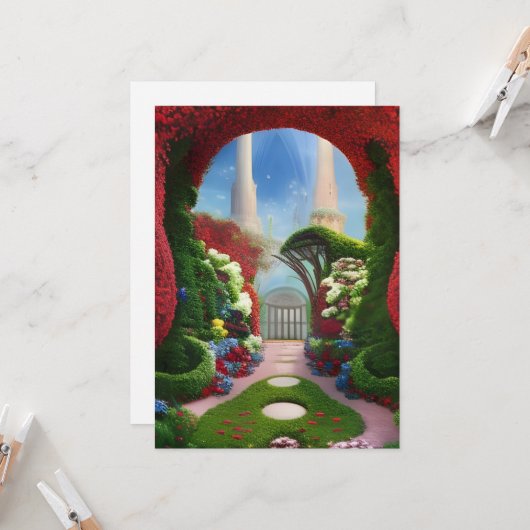 ザレッドガーデンズファンタジーアートグリーティングカード カード (正面/裏面インサイチュ)