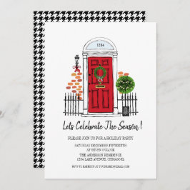 ザレッドクリスマスドアホリデーパーティーカード 招待状