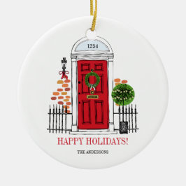 ザレッドホリデークリスマスドアオーナメント セラミックオーナメント