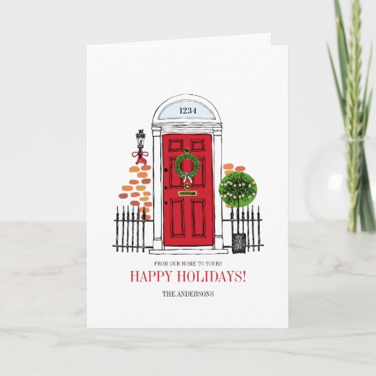 ザレッドホリデークリスマスドアホリデーカード シーズンカード (正面)