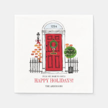 ザレッドホリデークリスマスドア紙ナプキンス