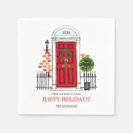 ザレッドホリデークリスマスドア紙ナプキンス スタンダードカクテルナプキン
