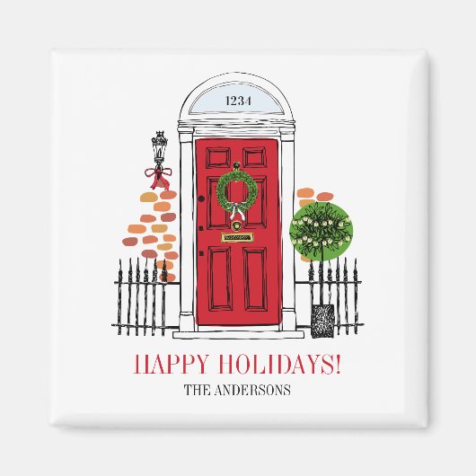 ザレッドホリデークリスマスドア マグネット (正面)