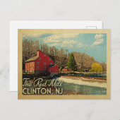 ザレッドミルクリントンニュージャージービンテージトラベル ポストカード (正面/裏面)