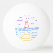 ザレッドライトハウスと桟橋ピンポンボール 卓球ボール (裏面)