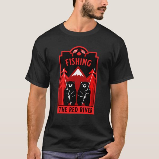 ザレッドリバー魚釣りカナダ Tシャツ (正面)