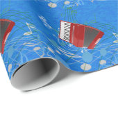 ザレッド・アコーディオン、ブルー・ミュージック・デザイン ラッピングペーパー (ロールコーナー)