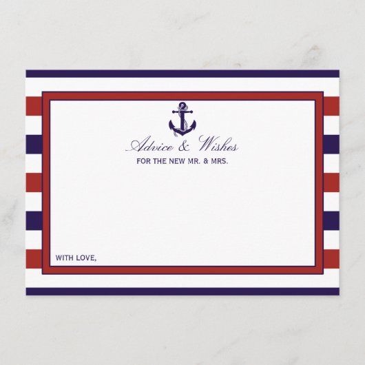 ザレッド&ネイビー航海のいかり結婚ズコレクション アドバイスカード (正面)