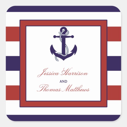 ザレッド&ネイビー航海のいかり結婚ズコレクション スクエアシール (正面)