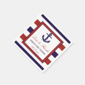 ザレッド&ネイビー航海のいかり結婚ズコレクション スタンダードカクテルナプキン (角)