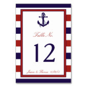 ザレッド&ネイビー航海のいかり結婚ズコレクション テーブルナンバー (裏面)