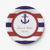 ザレッド&ネイビー航海のいかり結婚ズコレクション ペーパープレート (正面)