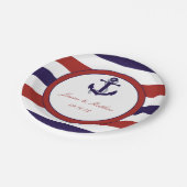 ザレッド&ネイビー航海のいかり結婚ズコレクション ペーパープレート (アングル)