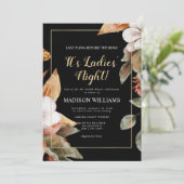 ザレディースナイトブラックモダン金ゴールドブライダルシャワー 招待状 (スタンド正面)