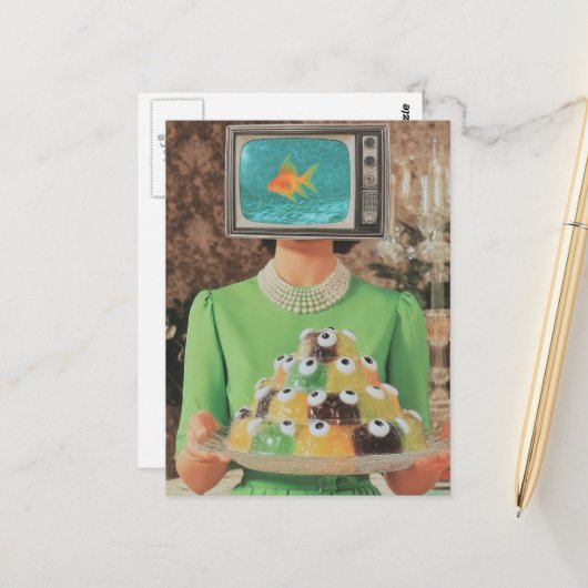 ザレトロなフィッシュアイゼラチンディナー ポストカード (正面/裏面インサイチュ)