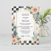 ザレトロボホスタジオクリエイティブ図解入りの、写真付きの結婚ズ 招待状 (スタンド正面)