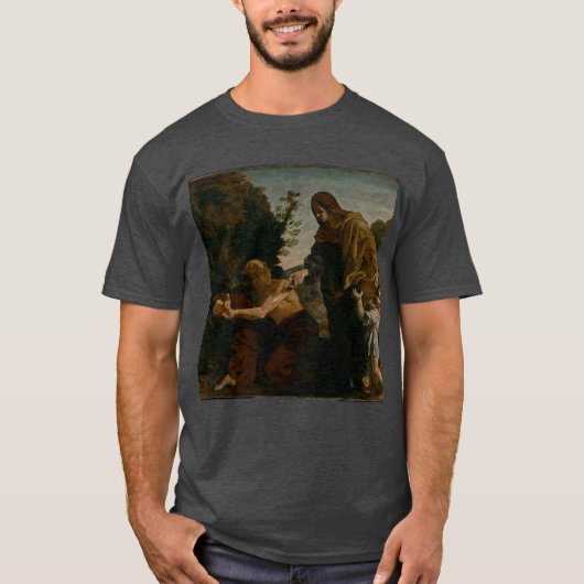 ザレファトの寡婦からパンを受けるエリヤ Tシャツ (正面)